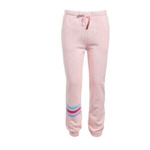 ID Ideology Little Girl Rainbow Stripes Jogger Pants, pink